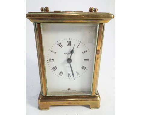 Bayard 8 day French mantle clock in brass case - measures 11.5cm tall