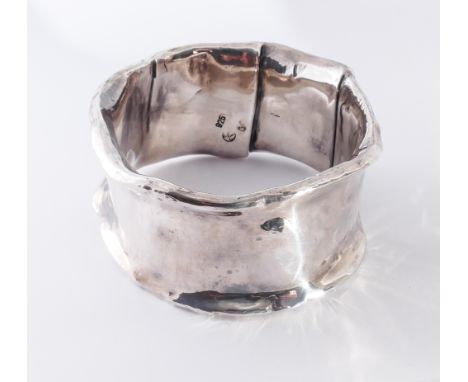 Large silver covered bangle stamped 925