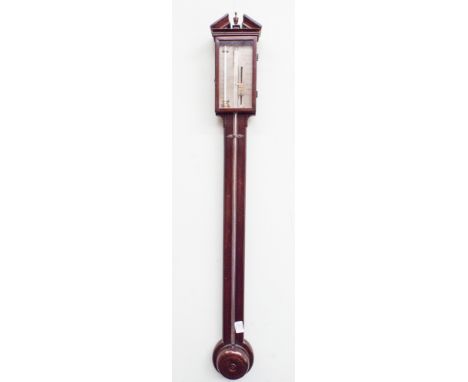 19th century Stick barometer by P Caminada, Taunton in mahogany case 