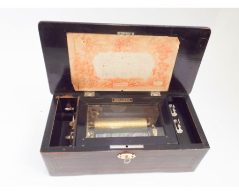 19th century Swiss musical box by Imhof and Mukle 110 New Oxford Street, London, playing 12 airs in a rosewood box - 14" acro