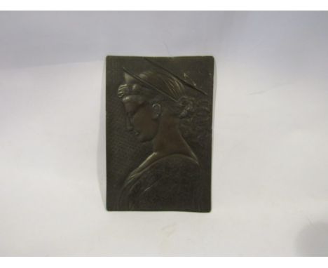 A Victorian portrait plaque of Grecian lady, 22cm x 15cm    