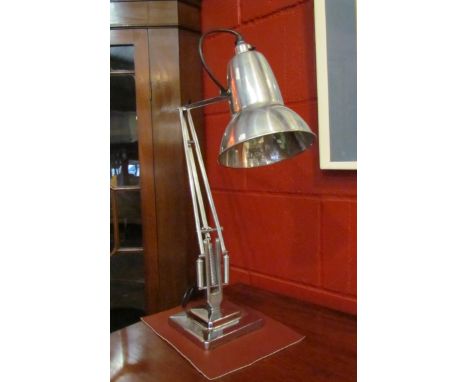 A Herbert Terry angle poise desk lamp, metallic finish