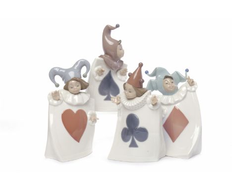 NAO ACE OF SPADES, DIAMONDS, HEARTS AND CLUBS(1998-, Begona Jauregui), modelled as four Nao children dressed to represent the