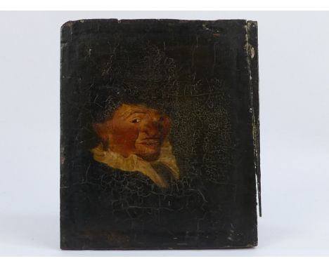 19th Century Dutch School Gentleman in an Interior  Oil on oak panel  Unframed 18 x 15cm