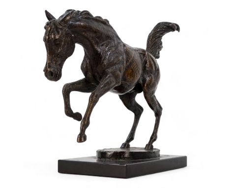 # David CORNELL (b. 1935)  Rearing Horse Bronze, 2 of 10  Raised on a black slate base  Height 25cm