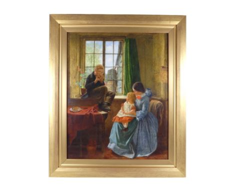 Attributed to Charles ROSSITER Young Boy Playing a Jew's Harp Oil on canvas Framed Picture size 49 x 39cm Overall size 82 x 5