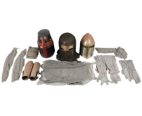 A Chainex chainmail suit - including upper body protection, gloves, full arm gauntlets and sundry associated items, including