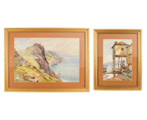 H M CARTER (British 19th/20th Century) North Cornish Coast  Watercolour Signed and dated 1925 lower left Framed and glazed Pi
