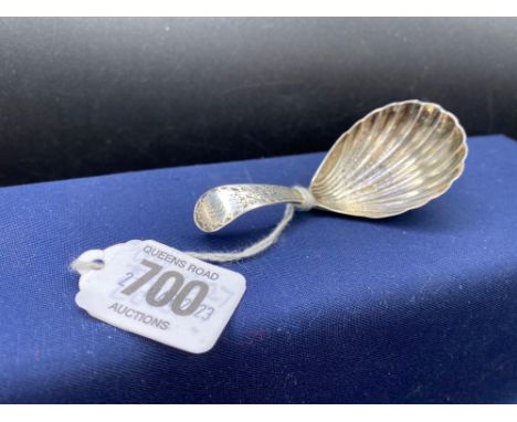 SILVER CADDY SPOON, GEORGE IV, 1827 LONDON BY CH, 12.5g
