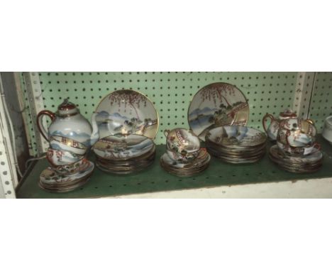 SHELF OF ORIENTAL TEA WARE