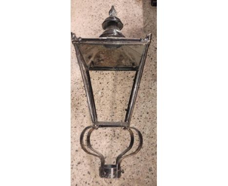 BLACK PAINTED METAL STREET LIGHT SURROUND, NO GLASS, WITH DAMAGE