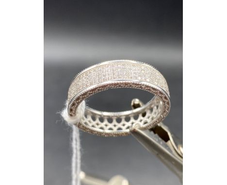 SILVER &amp; CZ RING, 5.4g
