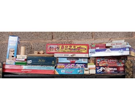 SHELF OF MISC BOARD GAMES INCL; TRIVIA PURSUIT &amp; POINTLESS