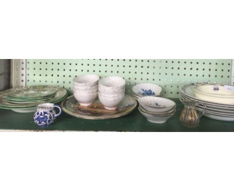 SHELF OF MIXED CHINAWARE, INCL; ROYAL DOULTON BUNNYKINS, SPODE ETC