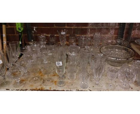 SHELF WITH LARGE QTY OF GLASSES &amp; BOWLS