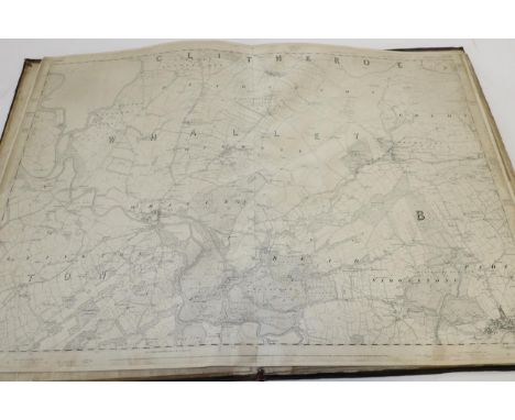 Ordnance Survey, Seven Lancashire sheet maps comprising; 41, 45, 46, 47, 48, 53, 54, 55, covering Bowland, Chipping, Clithero