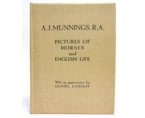 [ART] Munnings, A.J. Pictures of Horses and English Life, first edition, Eyre &amp; Spottiswoode, London, 1927, original beve