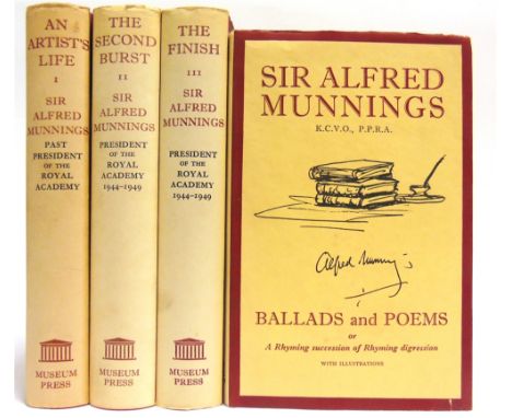 [ART]  Munnings, Sir Alfred. The Autobiography, three volumes (I: An Artist's Life, II: The Second Burst, III: The Finish), f