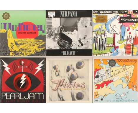 A collection of Recent Issue Grunge/Alternative Rock LPs (1) Nirvana - Bleach (SP 034); (2) Mudhoney - Digital Garbage (SP122