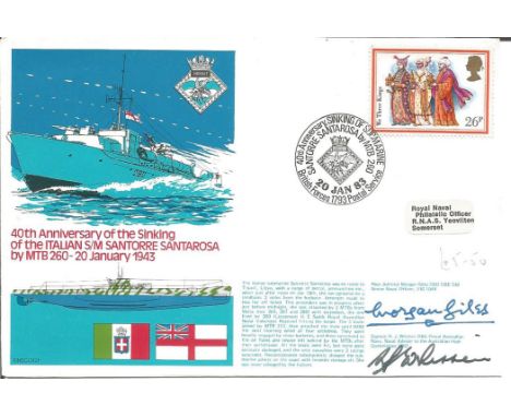 Rear Admiral Morgan Giles and Captain R J Whitten signed RNSC(3)21 cover commemorating the 40th Anniversary of the Sinking of