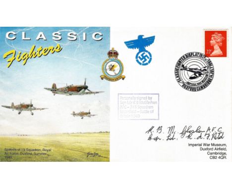 WW2 Sqdn Ldr K B McGlashan AFC Hand signed Classic Fighters FDC. Postmarked Classic Fighter Display 1901. Certified copy 48/5