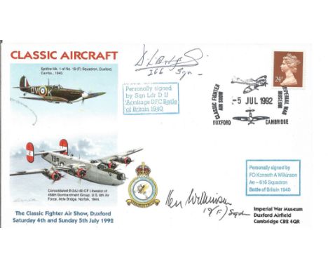 D L Armitage and Kenneth A Wilkinson Signed Commemorative Cover Classic Aircraft Duxford 4th 5th July 1992 postmarked 1992 Go