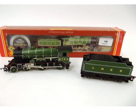A Hornby R378 4-4-0 engine and tender, "Cheshire", LNER green 2753, (B.N.M.)
