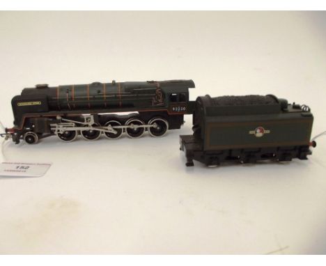 A Hornby 2-10-0 engine and tender 9F, "Evening Star", BR green, (G)
