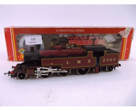 A Hornby R055 Class 4P 2-6-4 tank engine, LMS maroon 2300, box damaged and taped, (B.D.G.)
