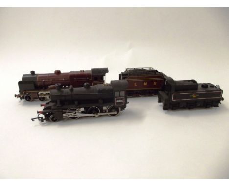 A Hornby 4-6-0 engine and tender, "Duke of Sutherland", LMS maroon 5541 and 2-6-0 engine and tender 46400, BR black, (G)