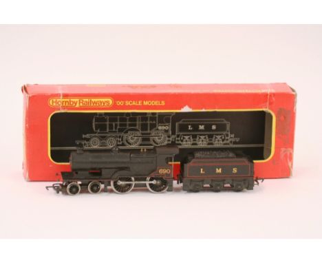 A Hornby R450 Class 2P 4-4-0 engine and tender, LMS black 690, (B.D.F-G) - see illustration
