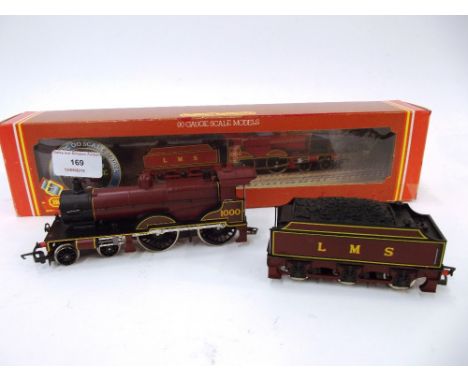 A Hornby R376 4-4-0 engine and tender, compound, LMS maroon 1000