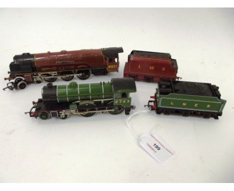 A Hornby 4-6-2 engine and tender, "Queen Elizabeth" but name changed on one side and varnished; and a 4-4-0 engine and tender