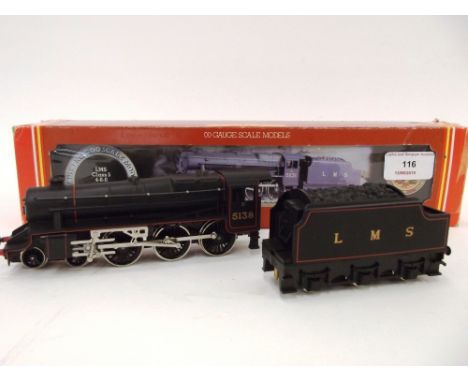 A Hornby R320 Class 5 4-6-0 engine and tender, LMS black 5138, box flaps taped, (B.D.G.)
