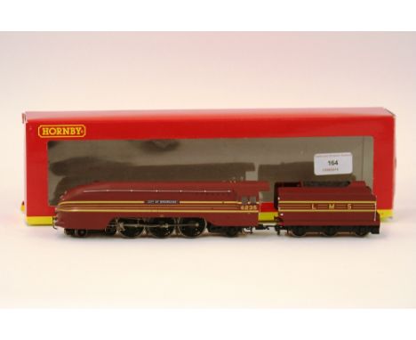 A Hornby R2205 4-6-2 engine and tender, (Coronation Class), "City of Birmingham", LMS maroon 6235, with instructions, box sli