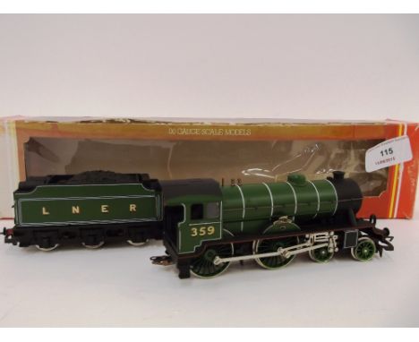 A Hornby R859 D49/1 Class 4-4-0 engine and tender, "The Fitzwilliam", LNER line and green 359, box damaged and taped, (B.D.G.