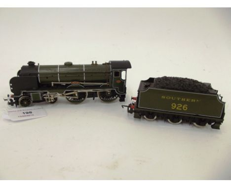 A Hornby 4-4-0 engine and tender, "Repton", scuff to tender, Southern Olive green 926, (F.G.)