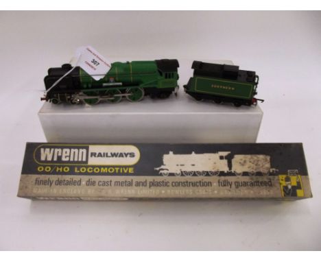 A Wrenn W2237 4-6-2 engine and tender, West Country "Lyne Regis", lined green Southern 21C109, damp marks to box, with instru