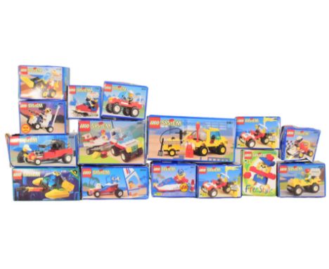 Lego - a collection of x15 vintage Lego system sets to include; 6663 Wave Rebel, 6667 Pothole Patcher, 6518 Baja Buggy, 6538 