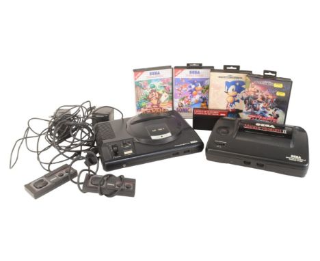 Retro Gaming - a vintage 1990s Sega gaming bundle comprising Sega Mega Drive and Master System II video game consoles togethe