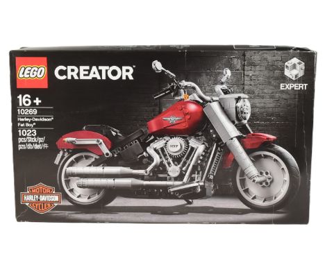Lego - a factory sealed Lego Creator Expert set No. 10269 Harley Davidson Fat Boy motorcycle. Retired product.