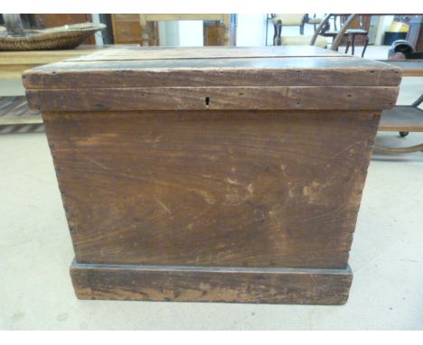 Small square antique pine trunk