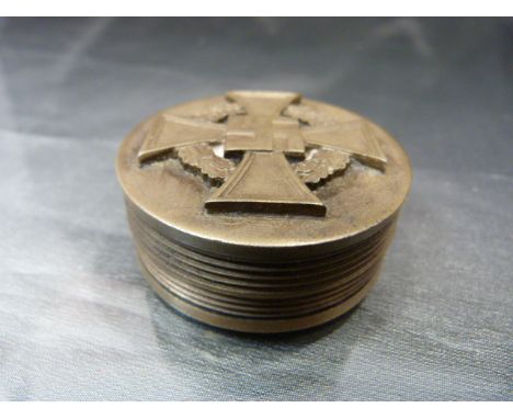 German Nazi war snuff box inscription to back in English 'Strength lies not in defence but in Attack' 1943 with Eagle emblem 
