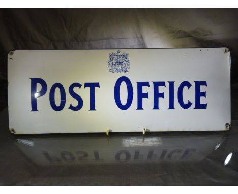 Vintage style Post Office Enamel Sign  bearing Royal Coat of Arms above.