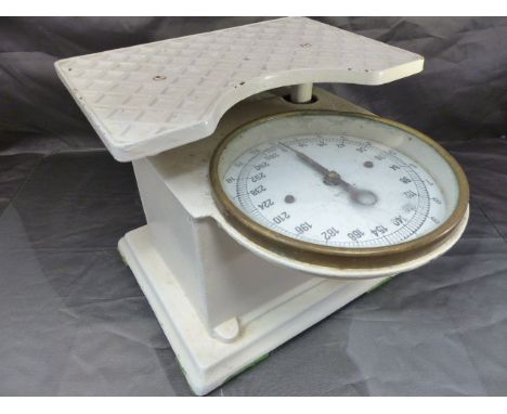 Pair of Victorian Cast Iron Scales marked Foreign with enamel face. 