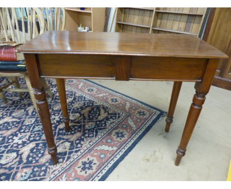 Antique mahogany console table with hidden drawer to side