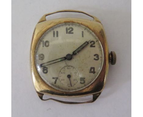 A Buren Eldis Gent's Wristwatch in 9ct gold 1920 Dennison case, needs attention 