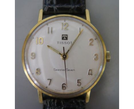 A Tissot Gent's  Seastar Seven Manual Wind Gold Plated Cased Wristwatch, running 