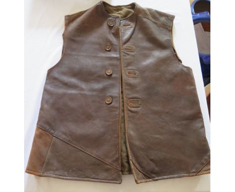 A World War Two British Army Leather Jerkin No.2, size no.2, by H. Edgard &amp; Sons Ltd. 1944