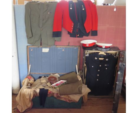 The Royal Marines Uniforms of Capt. J.D.G. McCrae (including dress and field) and tin trunk HMS Fearless Belfast and realted 